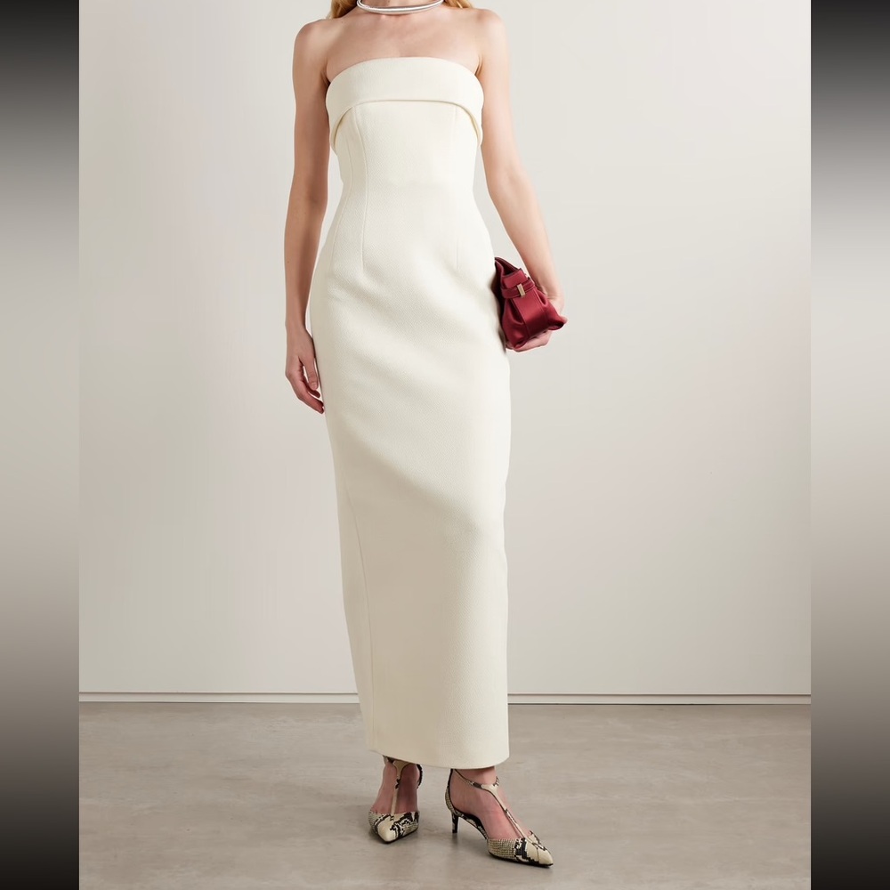 NWT Emilia Wickstead Keeley strapless cloqué maxi dress